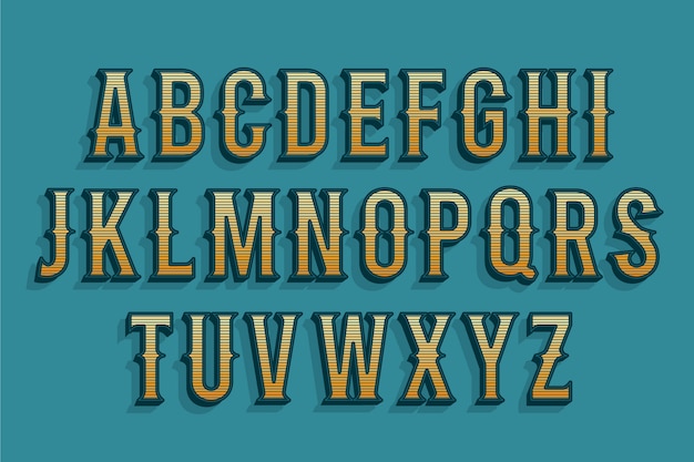 3d retro alphabet | Free Vector