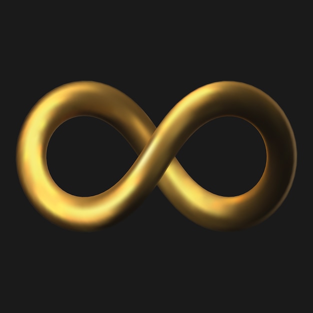 Premium Vector 3d Styled Golden Infinity Symbol Illustration 6174