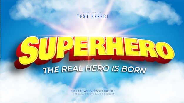 Free Vector | 3D Superhero Text Effect