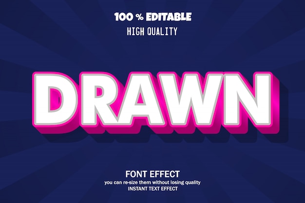 Download 3d text effect, editable font Vector | Premium Download