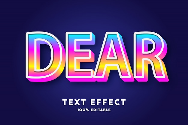 Download 3d text gradient pop style, text effect | Premium Vector