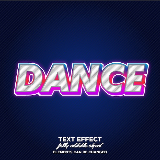 3d text style with colorful shadow Premium Vector