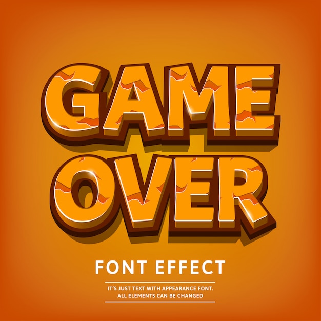 Download 3d typeface game logo title text effect with texture | Premium Vector