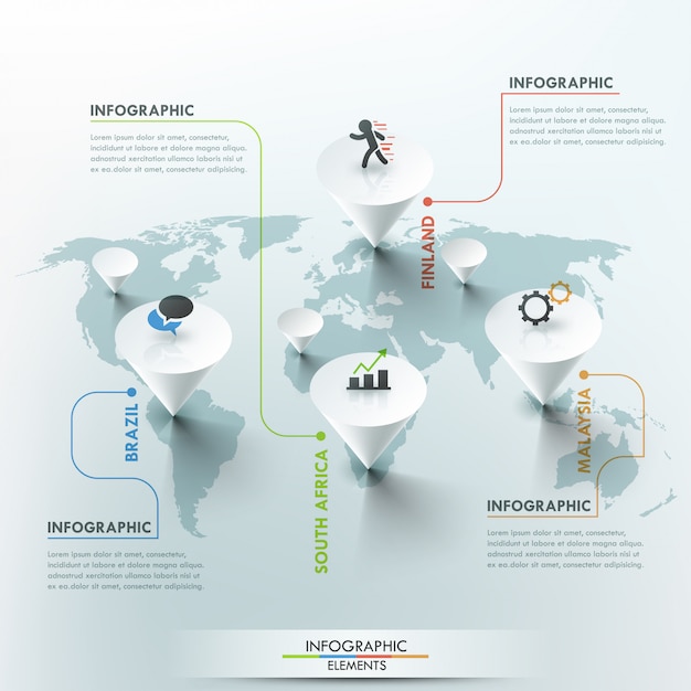 Download 3d vector world map illustration Vector | Premium Download