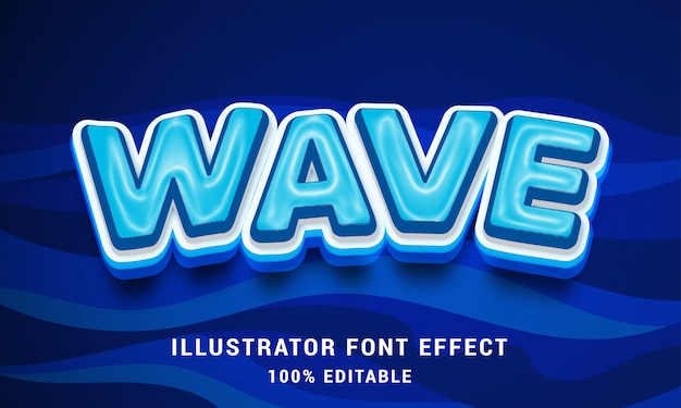 Premium Vector | 3d wave - easy editable text effect