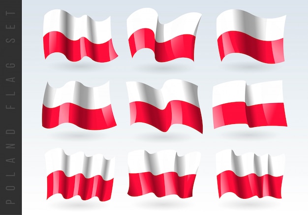 Download 3d waving flag of poland. | Premium Vector