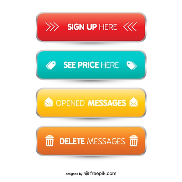Download 3d web buttons | Free Vector