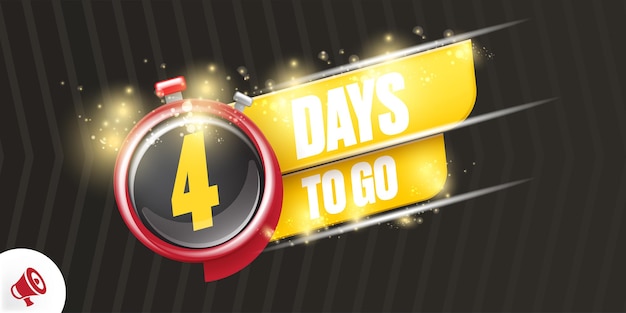 Premium Vector | 4 days to go banner design template