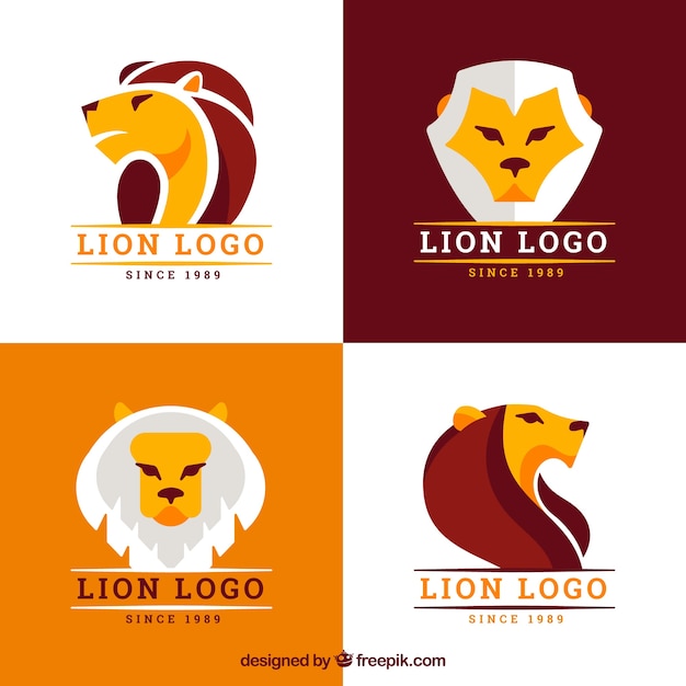 Download Free Download This Free Vector 4 Lion Logos Full Color Use our free logo maker to create a logo and build your brand. Put your logo on business cards, promotional products, or your website for brand visibility.