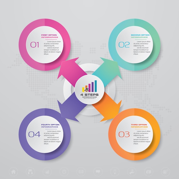 Premium Vector | 4 steps chart infographics elements.