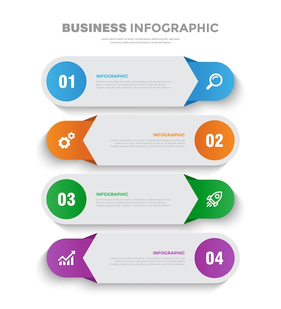 Premium Vector 4 Steps Modern Business Infographic Template Design 1755