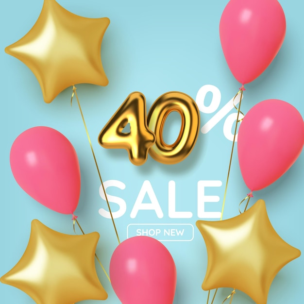 Premium Vector | 40 Off Discount Promotion Sale Made Of Realistic 3d ...