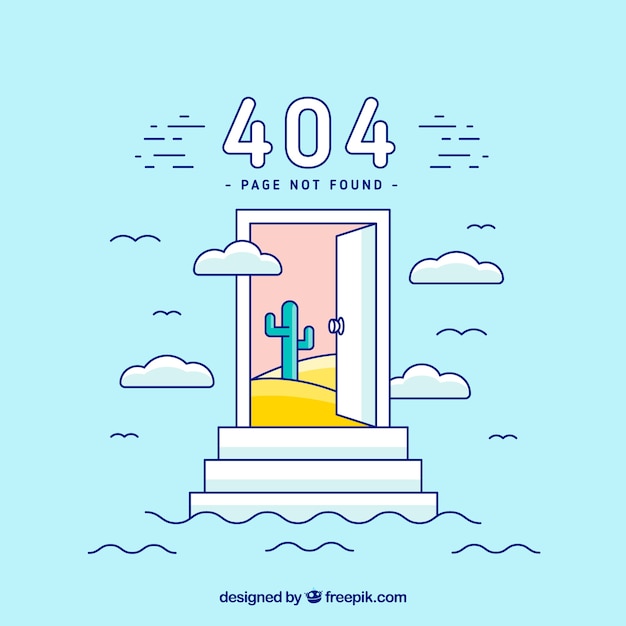 404 error background in flat style Free Vector