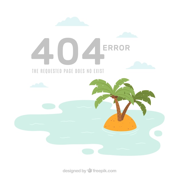 404 error background with desert island in flat
style