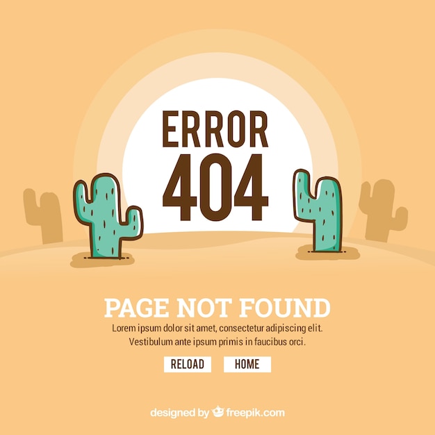 404 error background with desert