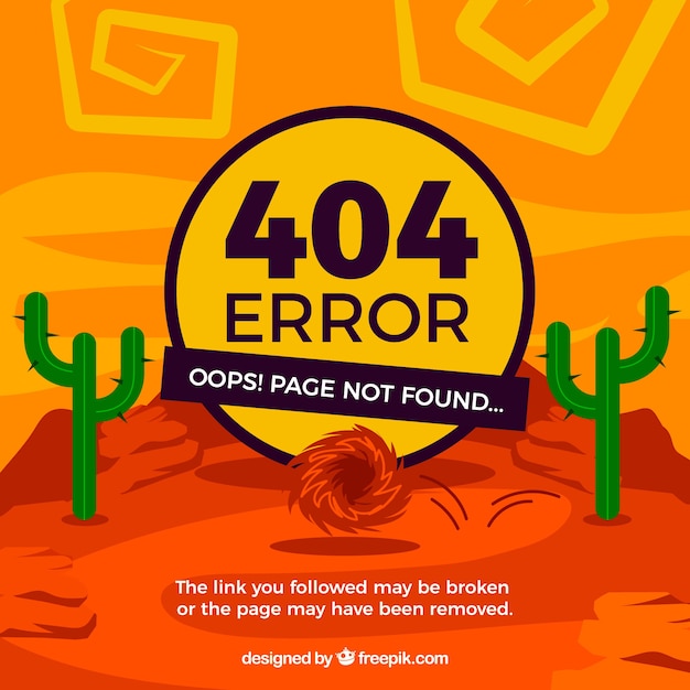 404 error concept with desert