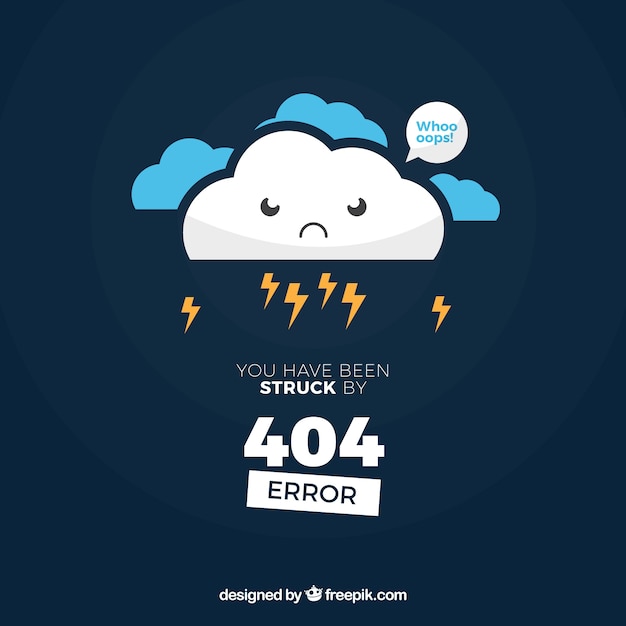404 error design with angry cloud