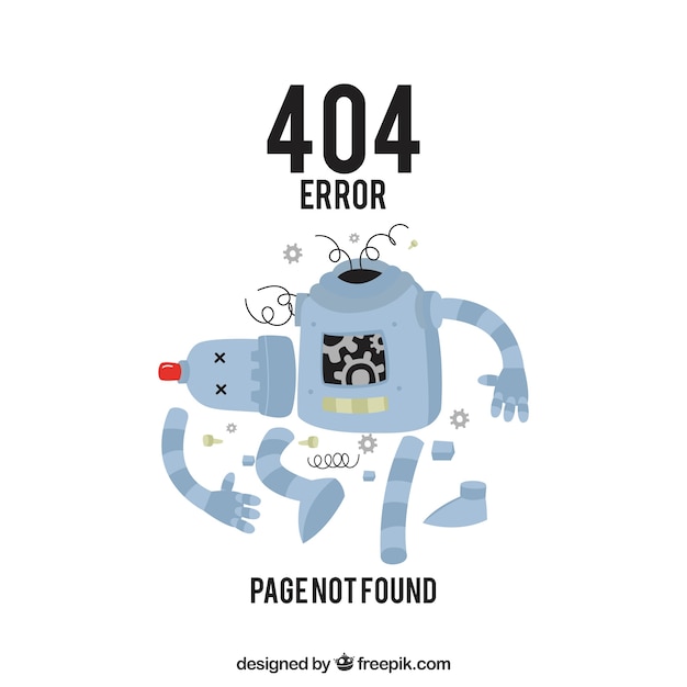 Premium Vector | 404 error design with broken robot