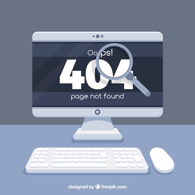 Free Vector 404 Error Design With Computer