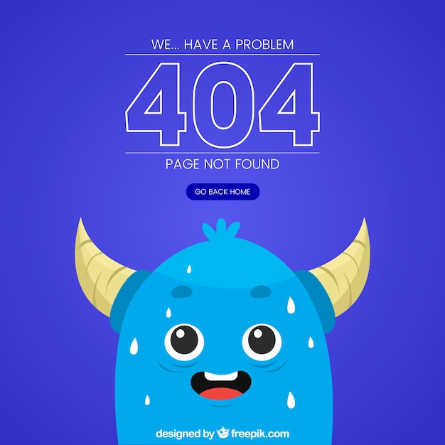 404エラーのテンプレートと面白いモンスター 無料のベクター