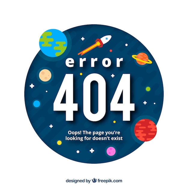404 error web template with space and planets in flat style Free Vector 404 error web template with space and planets in flat style Free Vector