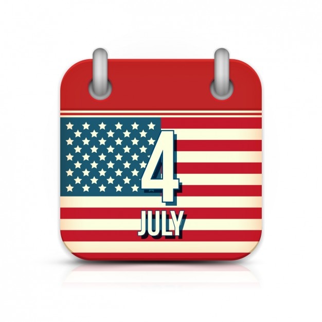 Free Vector 4th of july american calendar