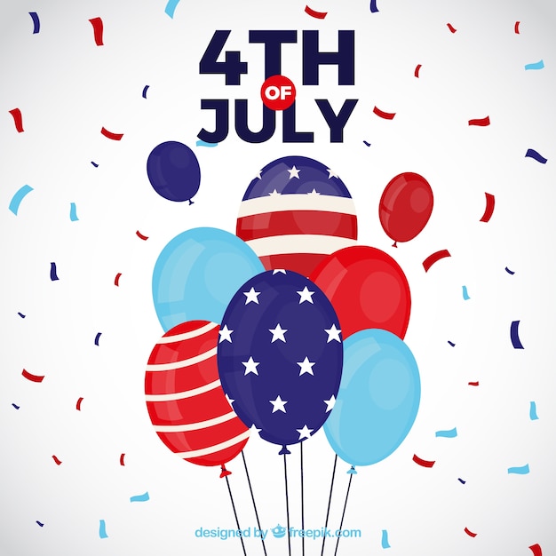 Free Vector | 4th of july balloons bunch in flat style