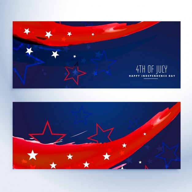 4th of july banners collection Vector | Free Download