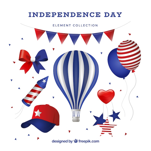 Free Vector | 4th of july elements collection in realistic style