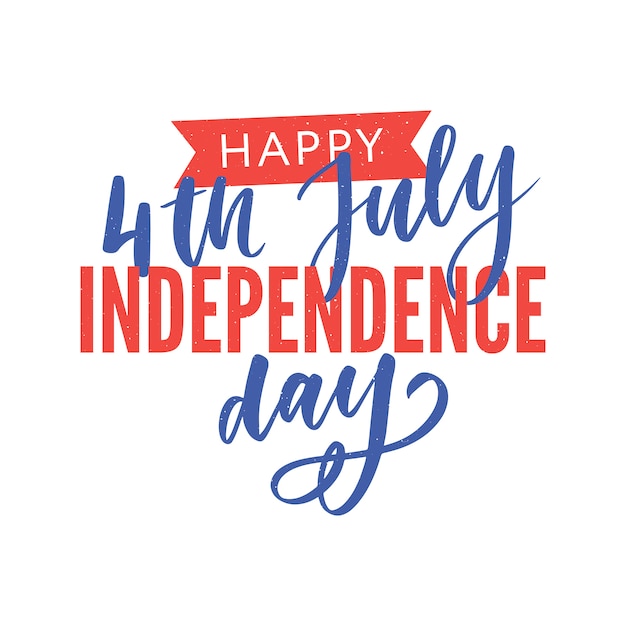 Premium Vector | 4th of july. happy independence day calligraphy