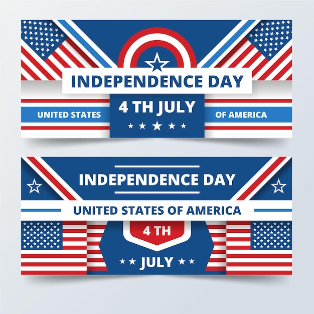 Free Vector  4th of july - independence day banners in flat design
