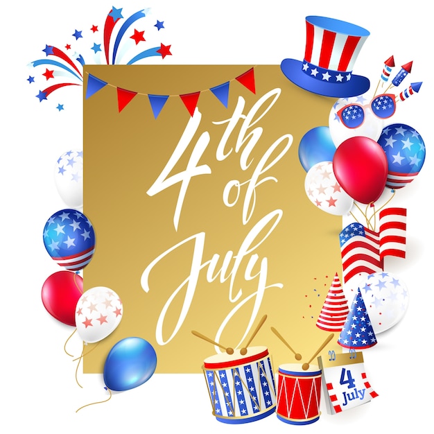 4th july independence day illustration Premium Vector