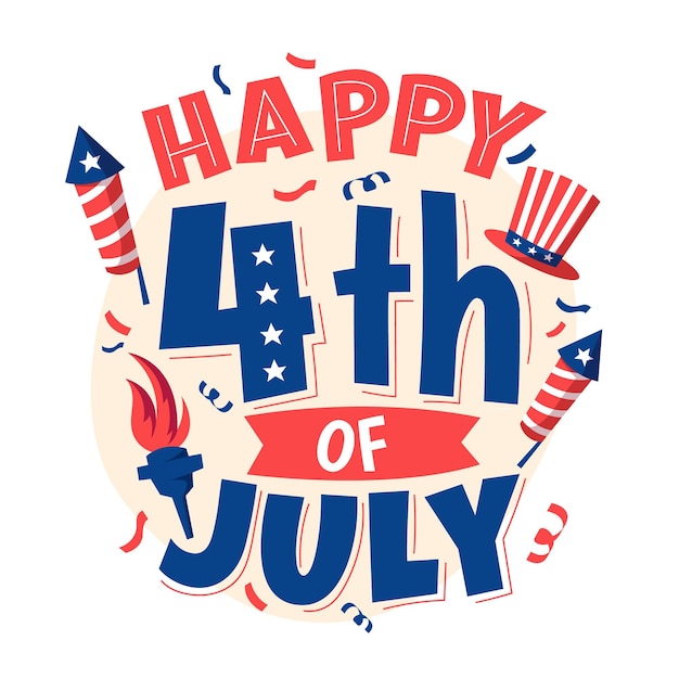 Free Vector | 4th of july - independence day lettering