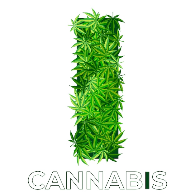 Download Premium Vector 5 Of 6 Letter I Annabis Or Marijuana Leaf Logo Design Template Hemp For Emblem Logo Advertisement Of Medical Services Or Packaging Flat Style Icon Isolated