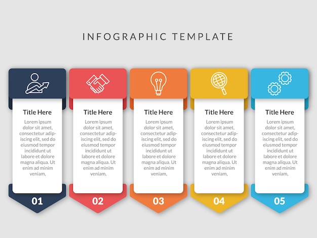 5 steps infographic template design Premium Vector