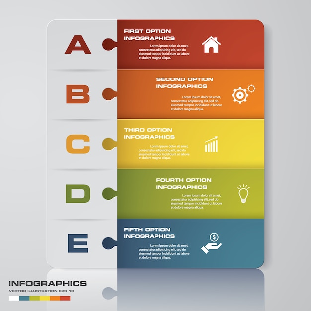 Premium Vector 5 Steps Process Infographics Design Element 7406