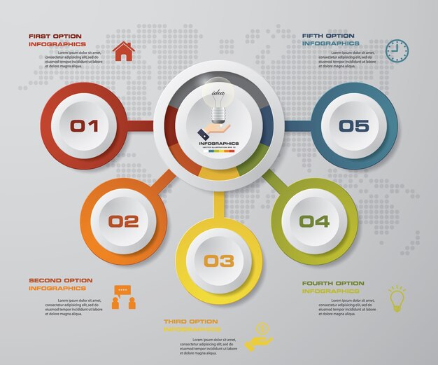 Premium Vector 5 Steps Process Infographics Design Element 4643