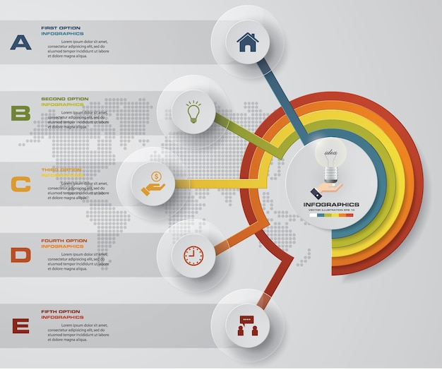 Premium Vector 5 Steps Process Infographics Element 2045