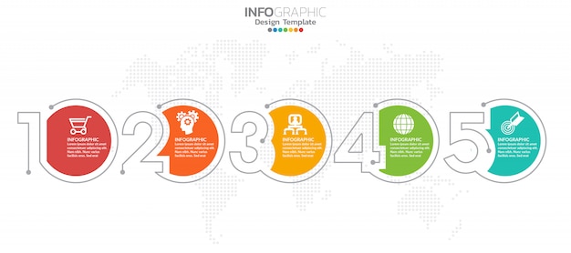 5 steps timeline infographic design Premium Vector