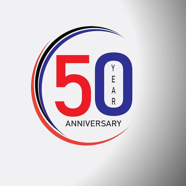 Premium Vector | 50 year anniversary logotype with single line red and ...