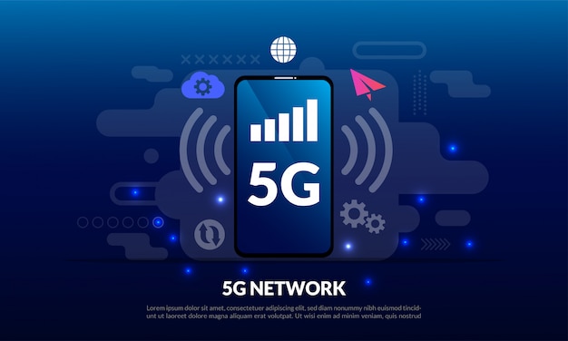 5g mobile network template Vector | Premium Download