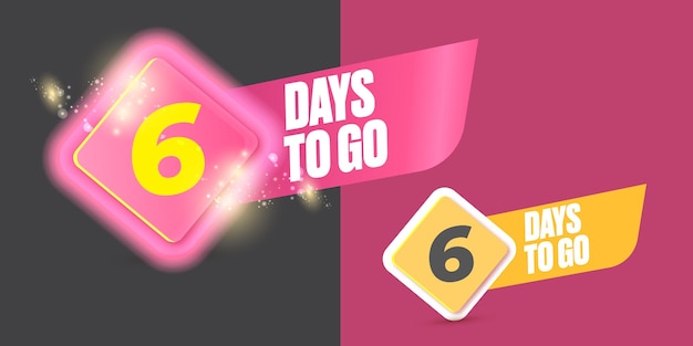 Premium Vector | 6 days to go banner design template