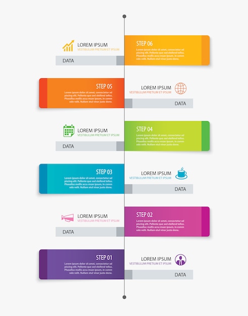 Premium Vector | 6 rectangle tab timeline infographic options template ...