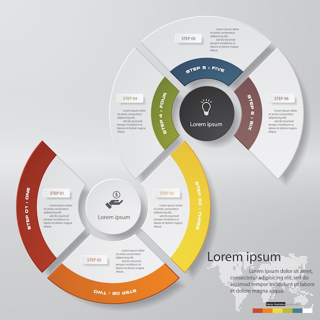 Premium Vector 6 Steps Chart Template 9123