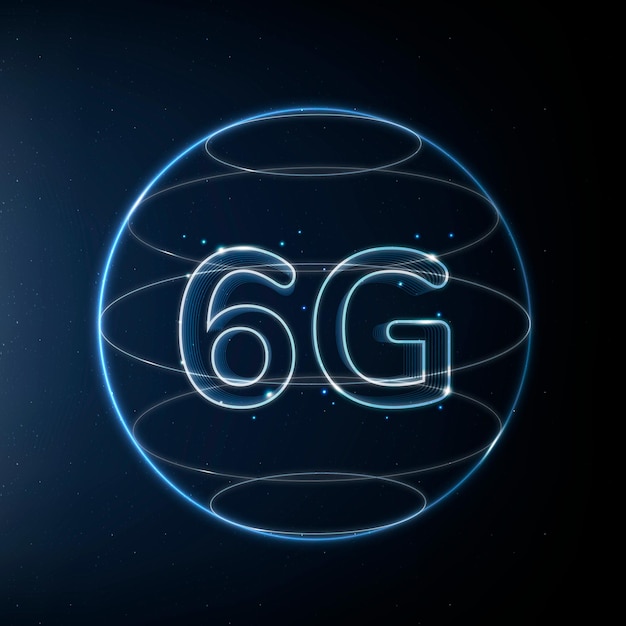 Download Free Vector | 6g global connection technology blue in globe digital icon