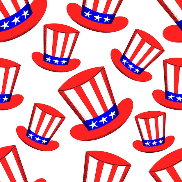アメリカ独立記念日のシームレスパターン ベクトルお祝いイラスト 7月4日 無料のベクター