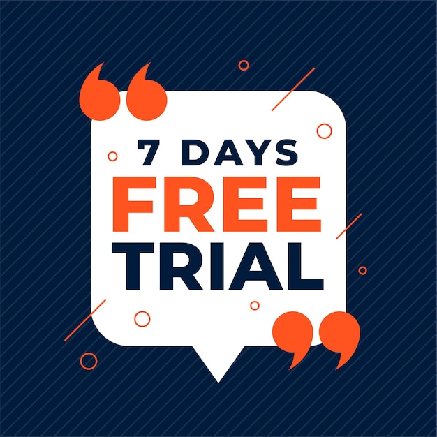Free Vector 7 days free trial banner with quote marks