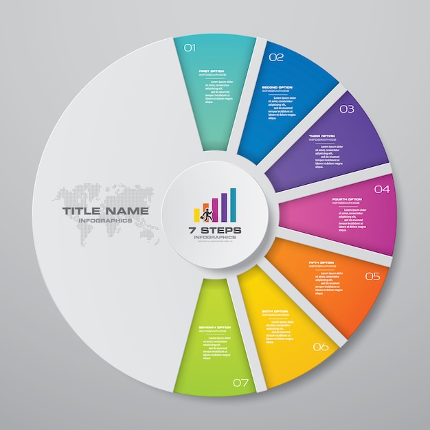 7 steps cycle chart infographics elements. | Premium Vector