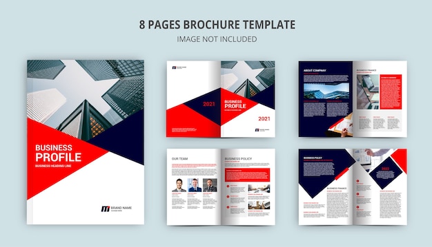 Premium Vector | 8 pages brochure template