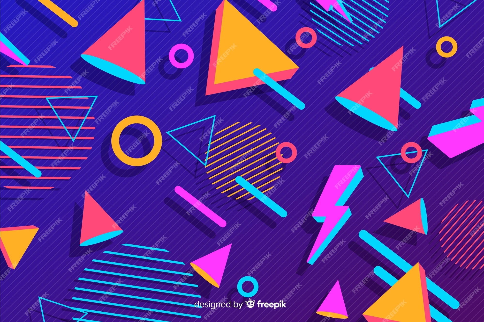 Free Vector | 80 style background with geometric shapes